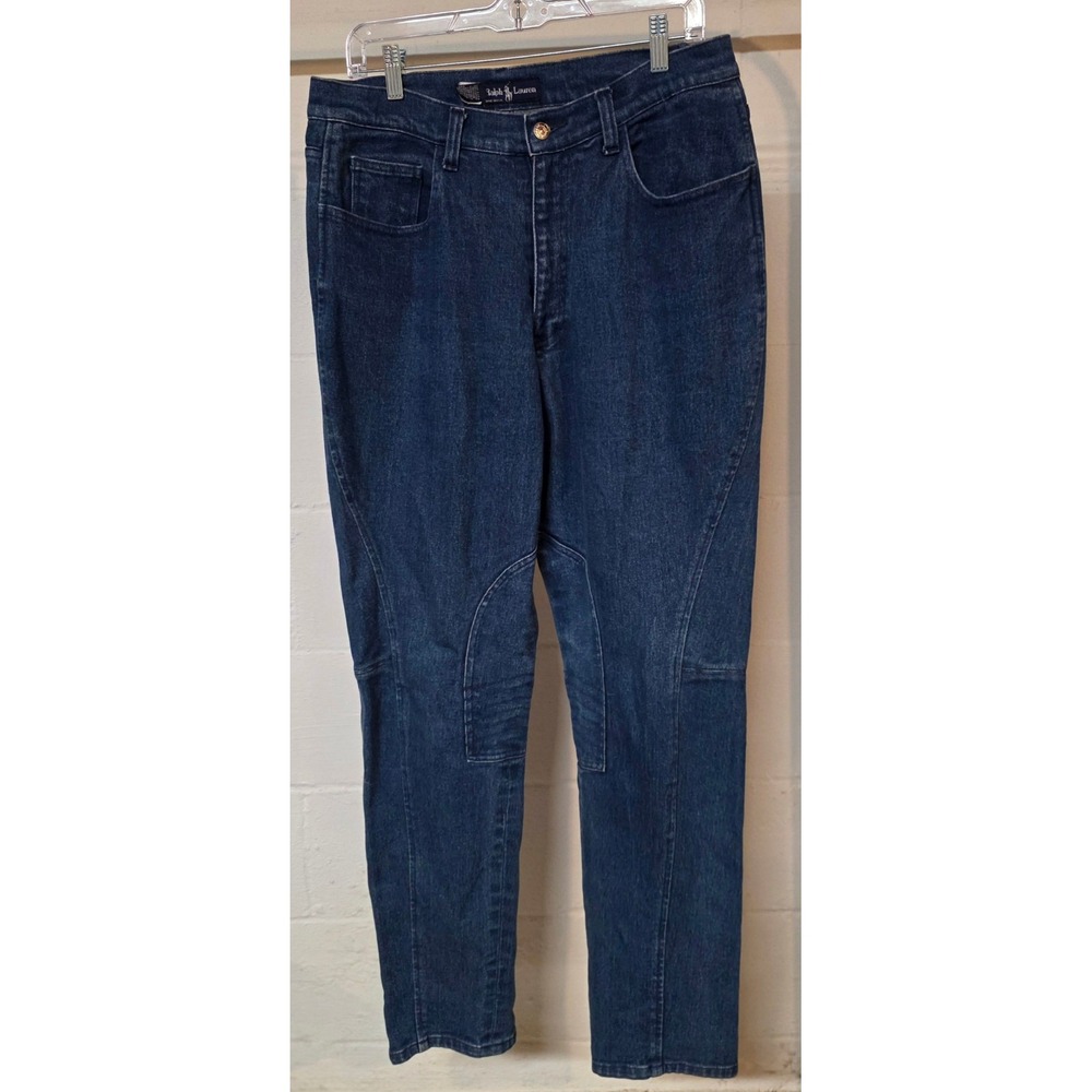 Vintage Womens 14 Ralph Lauren Equestrian Riding Jeans Denim High Rise Taper Leg